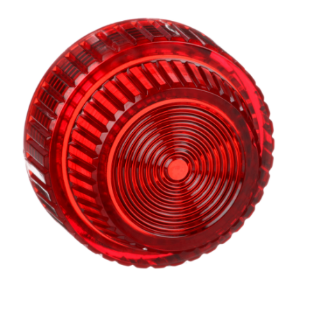 Picture of Lens, Harmony 9001K, Harmony 9001SK, polycarbonate, fresnel, red, grooved lens, 30mm, for pilot light