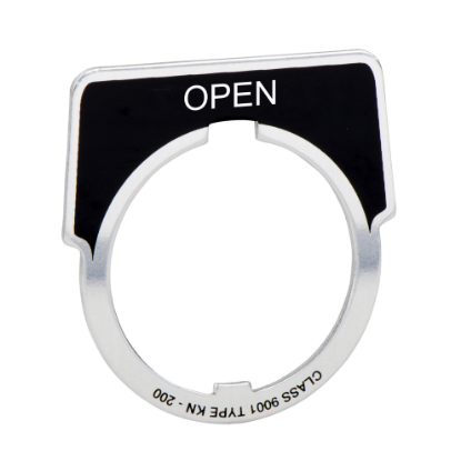 Picture of Legend, Harmony 9001K, Harmony 9001SK, 30mm, aluminium, black with silver letters, 40x43mm, marking OPEN