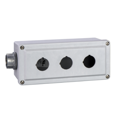 Picture of Empty enclosure control station, Harmony 9001K, Harmony 9001SK, stainless steel, 3 cut outs, 30mm