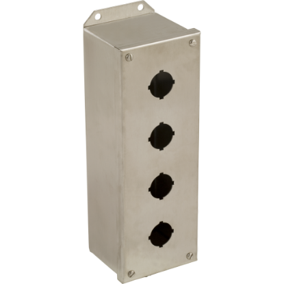 Picture of Empty enclosure control station, Harmony 9001K, Harmony 9001SK, stainless steel, 4 cut outs, 30mm