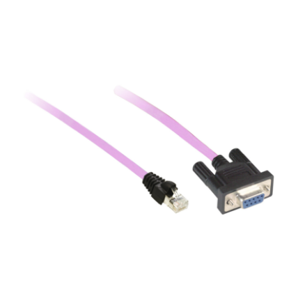Picture of CANopen preassembled cable, for CANopen bus, 3m, 1 x RJ45, 1 female SUB D 9