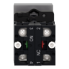 Picture of Double headed push button, Easy Harmony XA2, plastic, 22mm, 1 green flush marked I + 1 red flush marked O, 1NO + 1NC