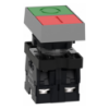 Picture of Double headed push button, Easy Harmony XA2, plastic, 22mm, 1 green flush marked I + 1 red flush marked O, 1NO + 1NC