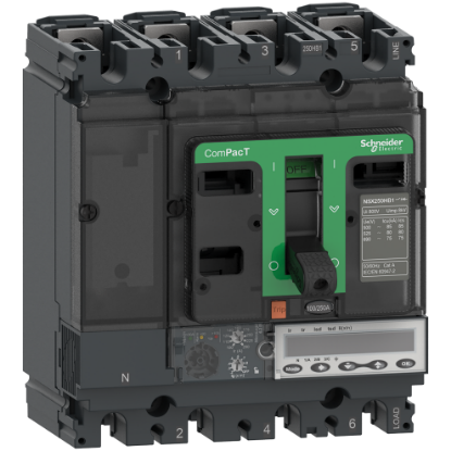 Picture of Circuit breaker, ComPacT NSX100R, 200kA/415VAC, 4 poles, MicroLogic 6.2E trip unit 40A