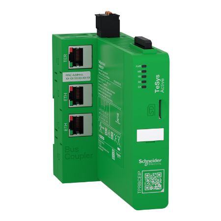 Picture of Bus coupler, TeSys island, 24VDC, Ethernet switch (EtherNet IP / Modbus TCP)