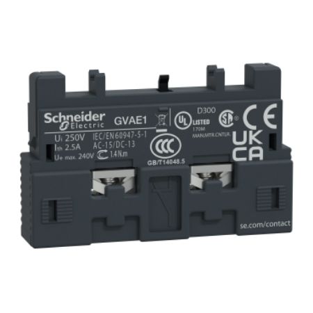Picture of TeSys; TeSys Deca, Auxiliary contact block,TeSys Deca, 1NO/NC,front mounting,for GV2