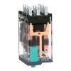 Picture of miniature plug in relay, Harmony Electromechanical Relays, 10A, 3CO, lockable test but to n, 24V DC
