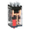 Picture of miniature plug in relay, Harmony Electromechanical Relays, 10A, 3CO, with LED, lockable test but to n, 48V AC