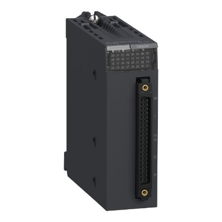 Picture of discrete mixed IO module, Modicon X80, 16 inputs, 16 outputs, 24V DC positive