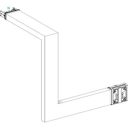 Picture of Multiple, Canalis KSA250, aluminium, 100/160/250A, all sides made to measure, upward then turns right, 3L+N+PE, RAL9001