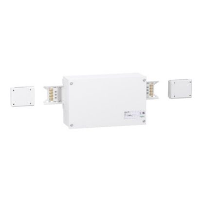 Picture of End feed unit, Canalis KNA, 160A, central mounting, polarity 3L+N+PE/3L+PEN, white RAL9001