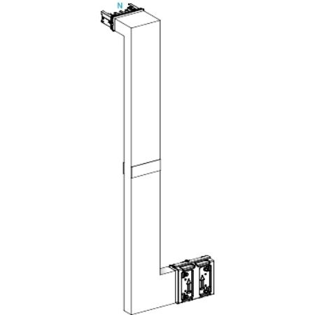 Picture of Multiple, Canalis KSA250, Alu, 100/160/250A, side B made to measure, fire barrier, upward then turns right, RAL9001
