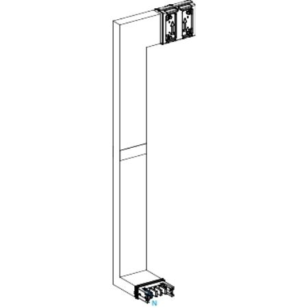 Picture of Multiple, Canalis KSA250, Alu, 100/160/250A, side B made to measure, fire barrier, downward then turns left, RAL9001