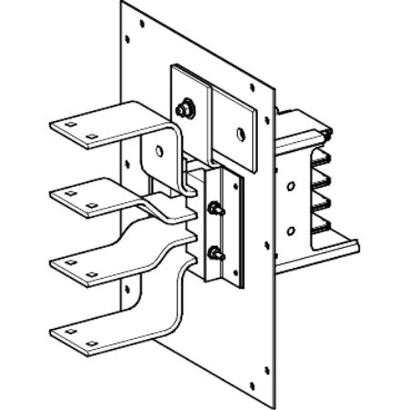 Picture of Flange feed unit, Canalis KSA1000, aluminium, 800/1000A, right/left mounting, without line protection, 3L+N+PE, RAL9001