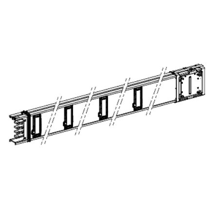 Picture of Horizontal distribution length, Canalis KSA400, aluminium, 400A, fixed length 2m, 8 outlets, 3L+N+PE, white RAL9001