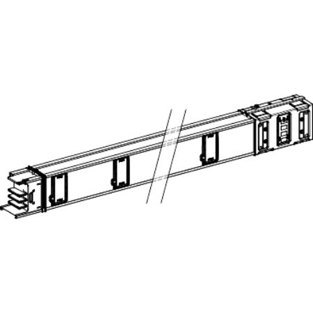 Picture of Horizontal distribution length, Canalis KSA500, aluminium, 500A, fixed length 5m, 10 outlets, 3L+PE, white RAL9001
