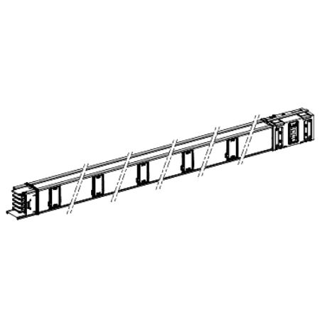 Picture of Horizontal distribution length, Canalis KSA500, aluminium, 500A, fixed length 5m, 10 outlets, 3L+N+PE, white RAL9001