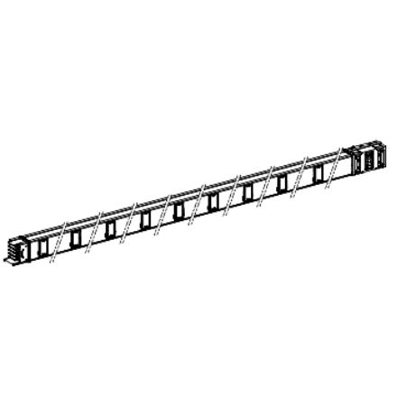 Picture of Horizontal distribution length, Canalis KSA500, aluminium, 500A, fixed length 5m, 18 outlets, 3L+N+PE, white RAL9001