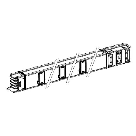 Picture of Horizontal distribution length, Canalis KSA630, aluminium, 500/630A, fixed length 2m, 6 outlets, 3L+N+PE, white RAL9001