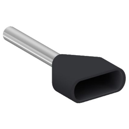 Picture of Cable end, Linergy TR cable ends, twin conductor, black, 1.5mm², for insulated cable, medium size, 5 sets of 50
