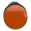 Picture of Monolithic pilot light, Easy Harmony XA2, plastic, amber, 22mm, integral LED, screw clamp terminals, 220…230V AC, anti interference