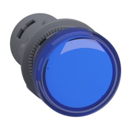 Picture of Monolithic pilot light, Easy Harmony XA2, plastic, blue, 22mm, integral LED, screw clamp terminals, 380…400V AC, anti interference