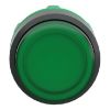 Picture of Harmony XB5, Head for illuminated push button, green projecting, 22mm, universal LED, spring return, unmarked