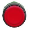 Picture of Harmony XB5, Head for illuminated push button, plastic, red projecting, 22mm, universal LED, spring return, plain lens