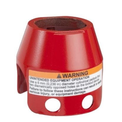 Picture of Padlockable guard for mushroom head 40mm, Harmony XB4, metal, red