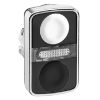 Picture of Head for illuminated double headed push button, Harmony XB4, white flush black flush push button 22mm unmarked