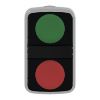 Picture of Head for double headed push button, Harmony XB4, metal, 22mm, 1 green flush unmarked+1 red flush unmarked