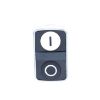 Picture of Head for double headed push button, Harmony XB4, metal, 22mm, 1 white flush marked I + 1 black flush marked O