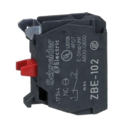 Picture of Harmony XB4, Single contact block, silver alloy, screw clamp terminal, 1NC