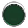 Picture of Harmony XB4, Head for illuminated push button, metal, green flush, 22mm, universal LED, spring return, plan lens