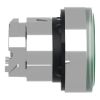 Picture of Harmony XB4, Head for illuminated push button, metal, green flush, 22mm, universal LED, spring return, plan lens