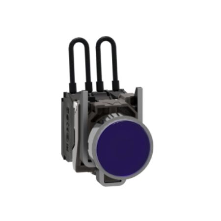 Picture of Push-to-test pilot light, Harmony XB4, metal, blue, universal LED, screw clamp terminals, 110...120V