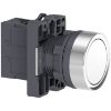 Picture of Complete push button, Easy Harmony XA2, plastic, flush, white, 22mm, spring return, unmarked, 1NO