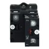 Picture of Complete illuminated push button, Easy Harmony XA2, plastic, flush, red, 22mm, spring return, 220V AC, 1NC
