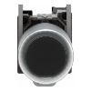Picture of Push button, Harmony XB4, metal, projecting, black, 22mm, spring return, booted, unmarked, 1NO