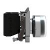 Picture of Push button, Harmony XB4, metal, projecting, black, 22mm, spring return, booted, unmarked, 1NO