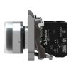 Picture of Push button, Harmony XB4, metal, projecting, black, 22mm, spring return, booted, unmarked, 1NO