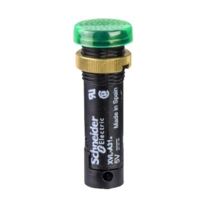 Picture of Pilot light, Harmony XVL, plastic, green, 12mm, covered LED, 24V DC