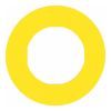 Picture of Legend holder 60mm for emergency stop, plastic, Harmony XB4, yellow, for padlocking, marked EMERGENCY STOP