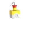 Picture of Complete control station, Harmony XALK, XALD, plastic, yellow lid, 1 red mushroom push button 40mm, key release, 2NC