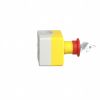 Picture of Complete control station, Harmony XALK, XALD, plastic, yellow lid, 1 red mushroom push button 40mm, key release, 2NC