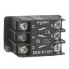 Picture of Single contact block, Harmony XAC, spring return, single speed, spring return, front mounting, 2NO+1NC