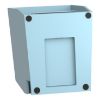 Picture of Single foot switch, Harmony XPE, metal, blue, with cover, trigger mechanism, 2 steps, 2 contacts 1NC+NO, IP66