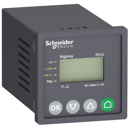 Picture of Residual current protection relay, VigiPacT RHUs, 30mA-30A, 220/240VAC 50/60Hz, without communication, front panel