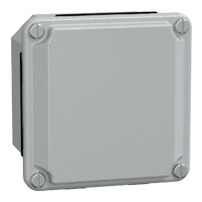 Picture of Metal industrial box - low plain cover - H85xW85xD49 - IP55 - grey RAL 7035