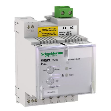 Picture of Residual current protection relay, VigiPacT RH10M, 100mA, 380/415VAC 50/60Hz, DIN rail mounting